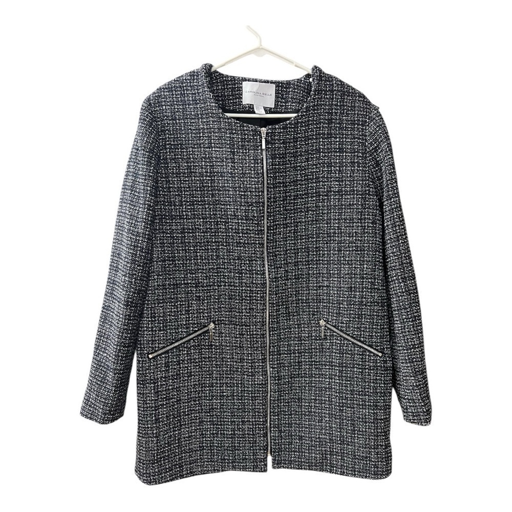 Carolina Belle Montreal Tweed Women’s Zip Up Blazer Size XL